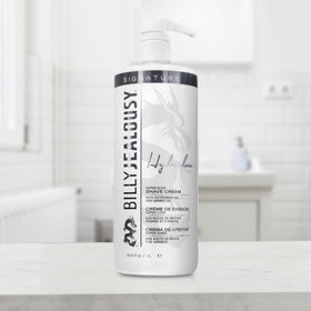 Billy Jealousy Hydroplane on bathroom counter suggests multipurpose use for face and body.