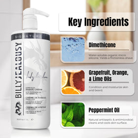 Billy Jealousy Hydroplane foamless cream pour demonstrates continuous slickness during shaving.