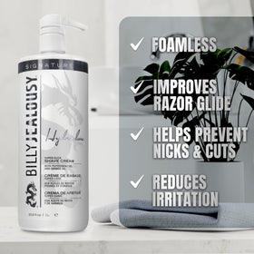 Billy Jealousy Hydroplane texture shows foam-free formula for close, comfortable shaving.