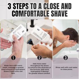 Billy Jealousy Hydroplane shave cream in action promotes smooth razor glide.