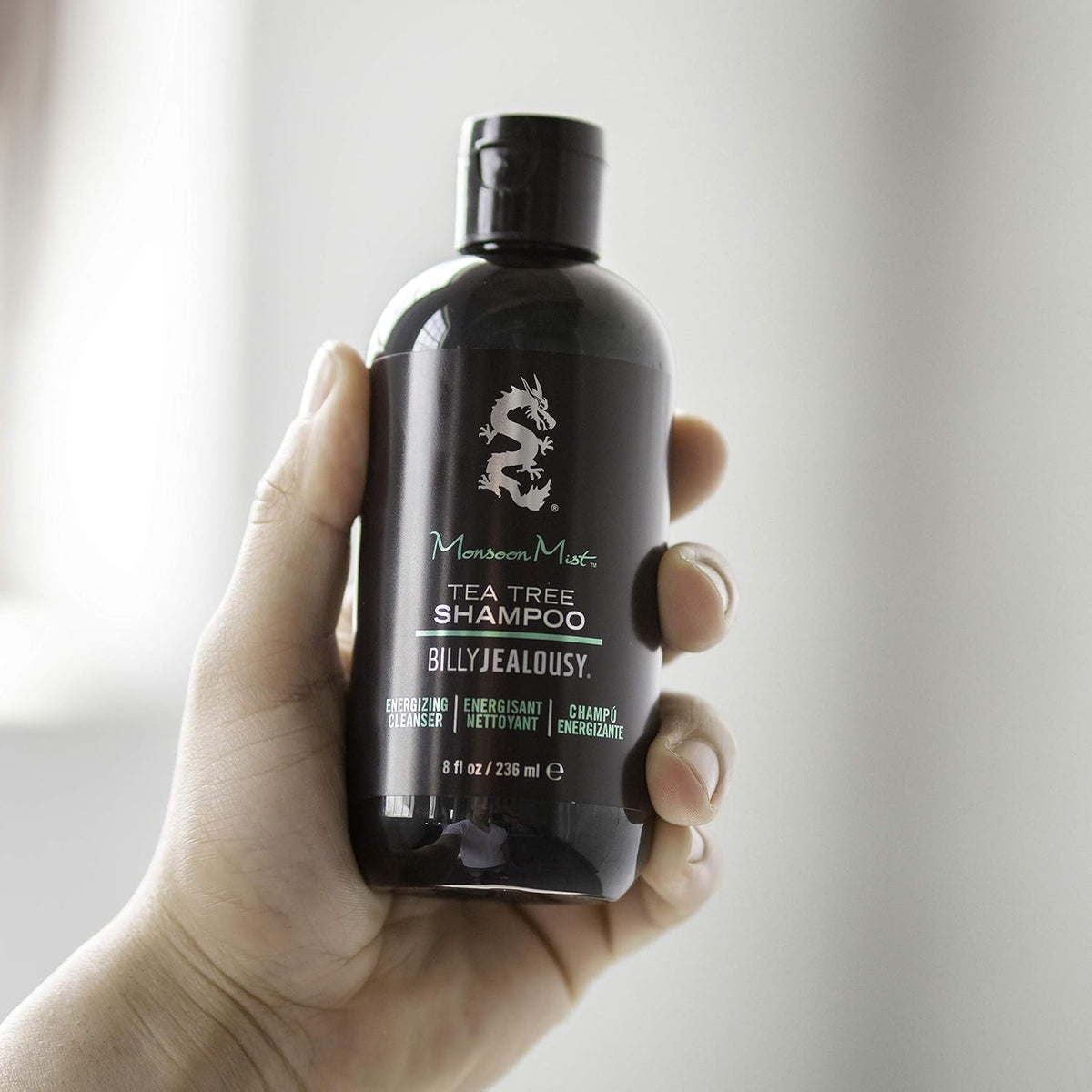 Cruelty-free and USA-made labeling on Billy Jealousy Monsoon Mist packaging
