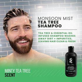 Rosemary and peppermint infusion highlight in Billy Jealousy Monsoon Mist Shampoo