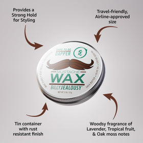Olive fruit oil formula in Billy Jealousy mustache wax
