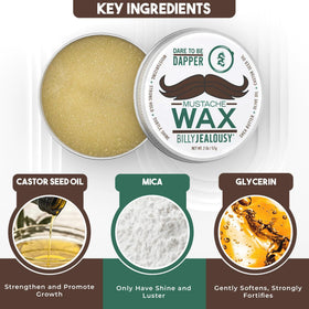 Shea butter and hydration in Billy Jealousy mustache wax