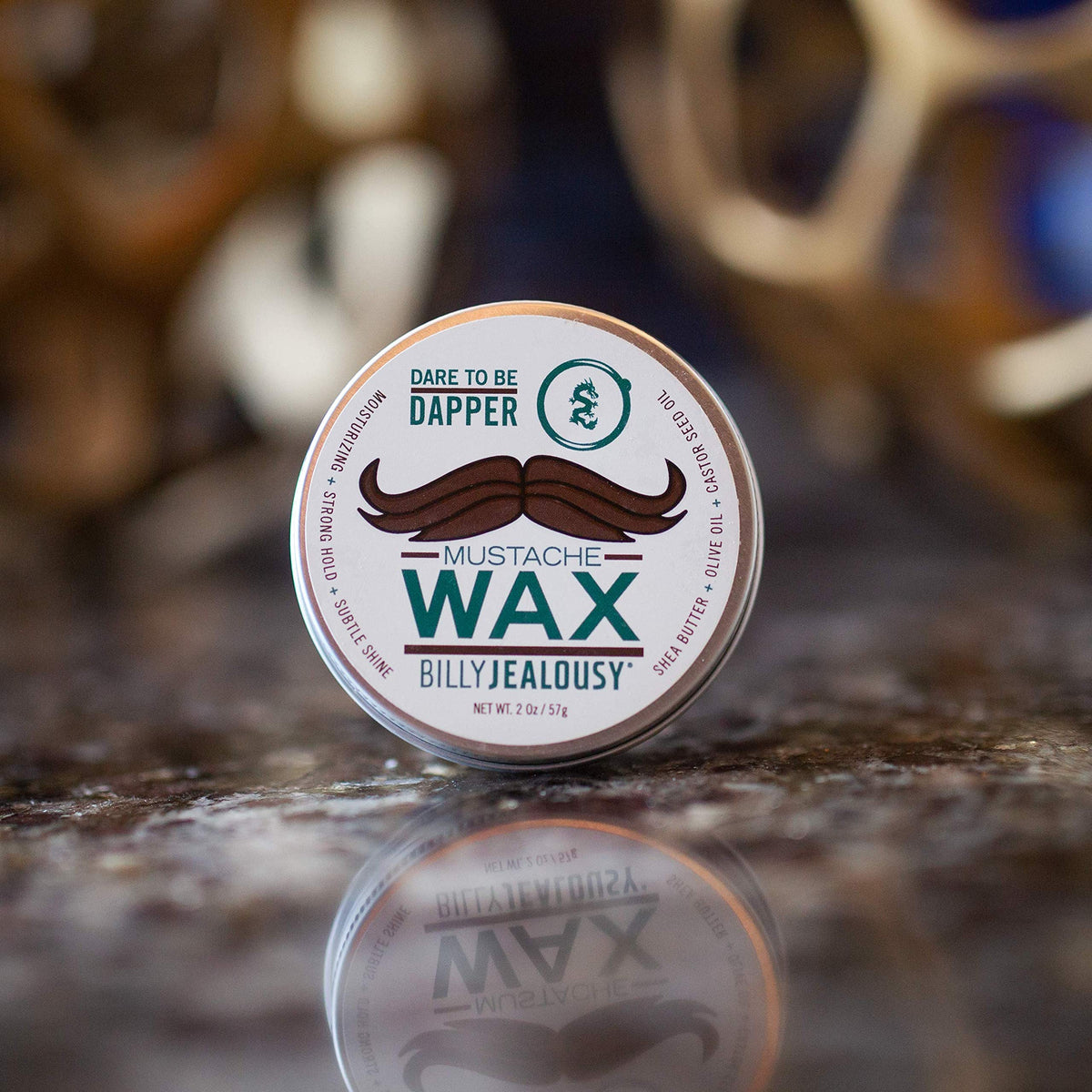 Travel-size Billy Jealousy mustache wax fits airline cabins