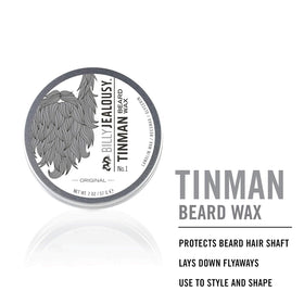USA-made TinMan Beard Wax jar with rust-resistant tin