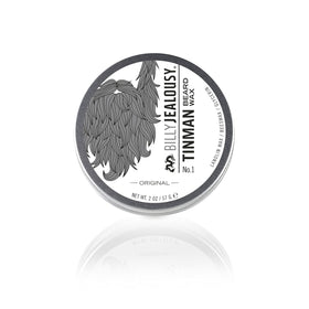 Billy Jealousy TinMan Beard Wax packaging tin for travel-friendly grooming