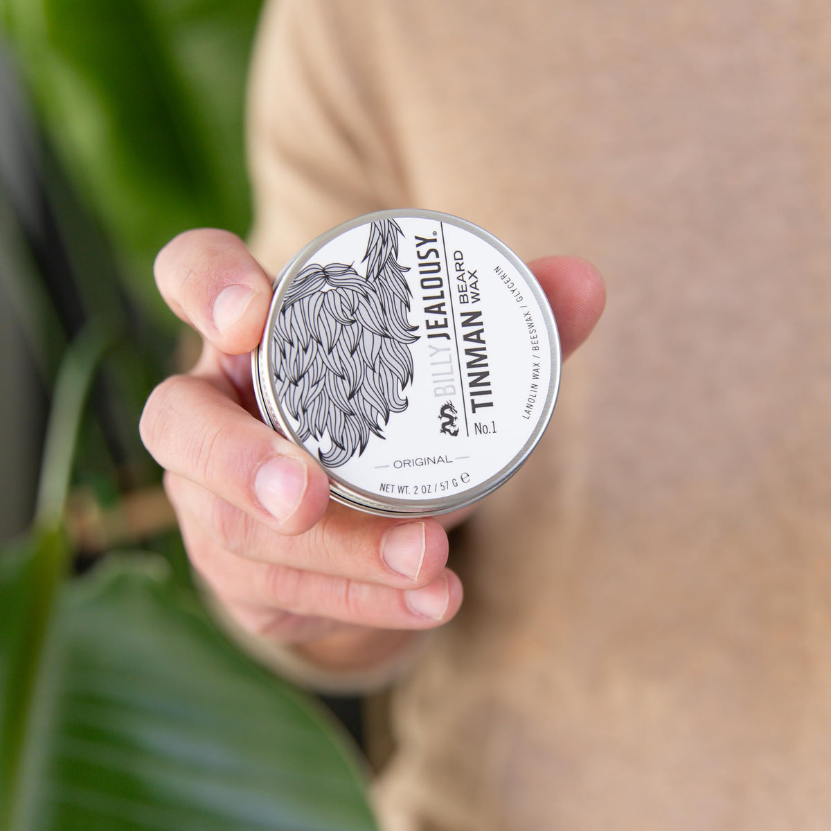 Travel-size TinMan Beard Wax for on-the-go grooming