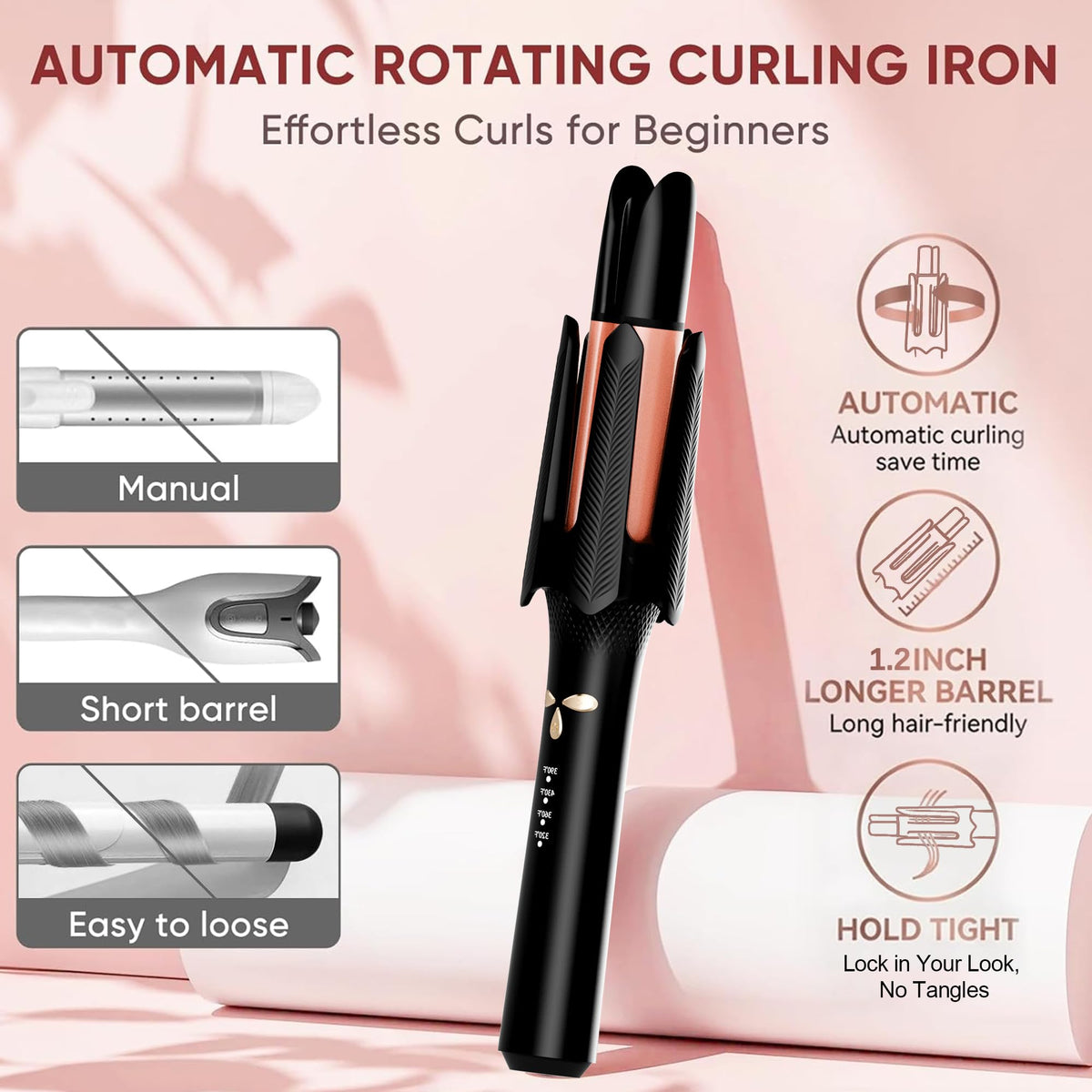 BILITOK curler displaying 15-second timer for quick, repeatable curls.