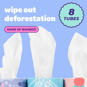 Bim Bam Boo box of 8 tissues fits backpacks and cars for messes anywhere.