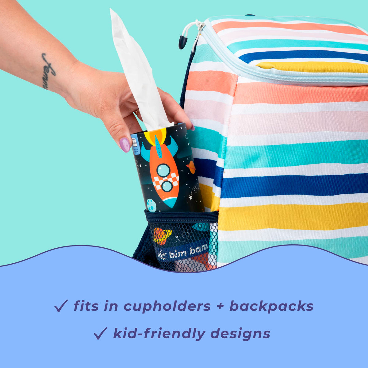 Bim Bam Boo soft bamboo tissues gently handle noses, spills, and smudges.