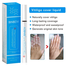 BINBEIV Vitiligo Cover Liquid application tool demonstrates easy use.
