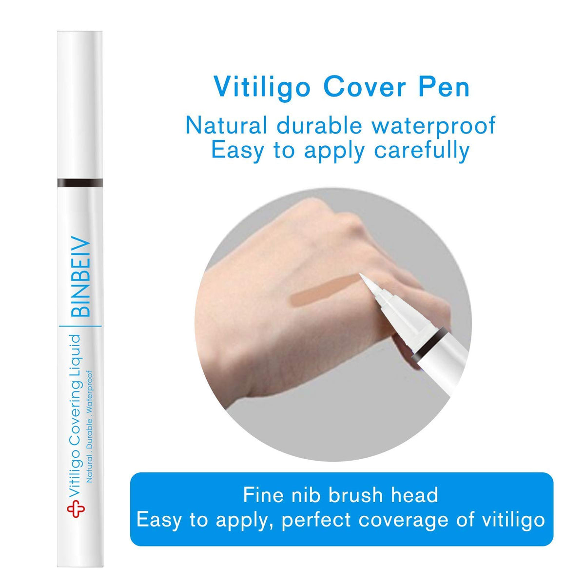 BINBEIV Vitiligo Cover Liquid on-skin look after color stabilization.