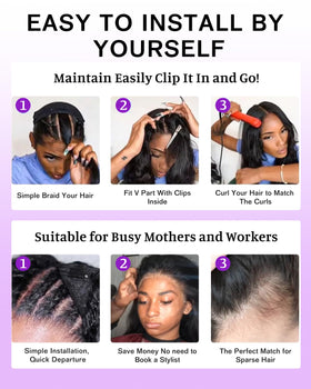 BINF V Part Wig no leave out half wig enables quick setup