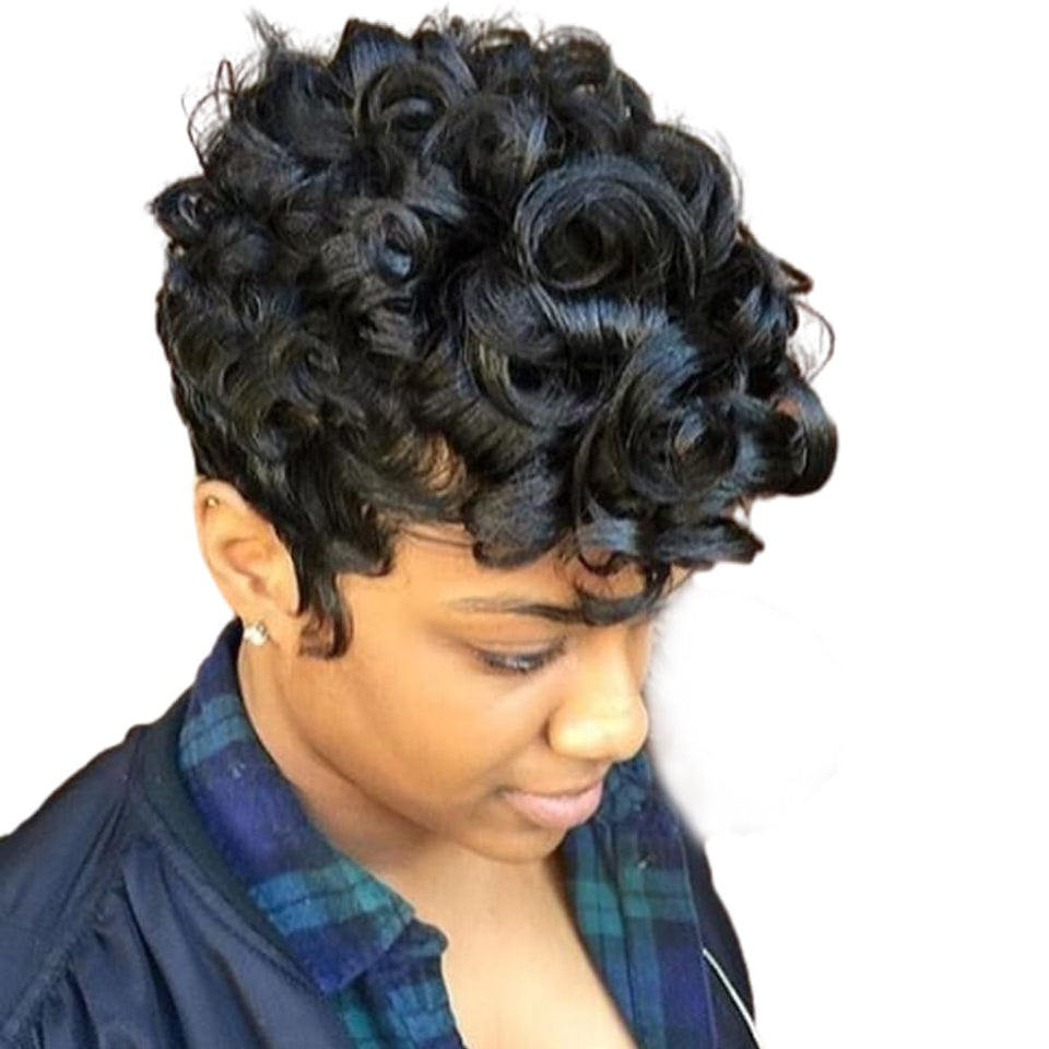 BingSing Natural Black pixie bangs front for quick daily styling
