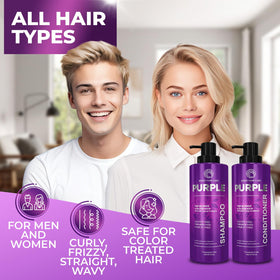 BINGO Hair Care purple shampoo in the shower during application for color-treated hair.