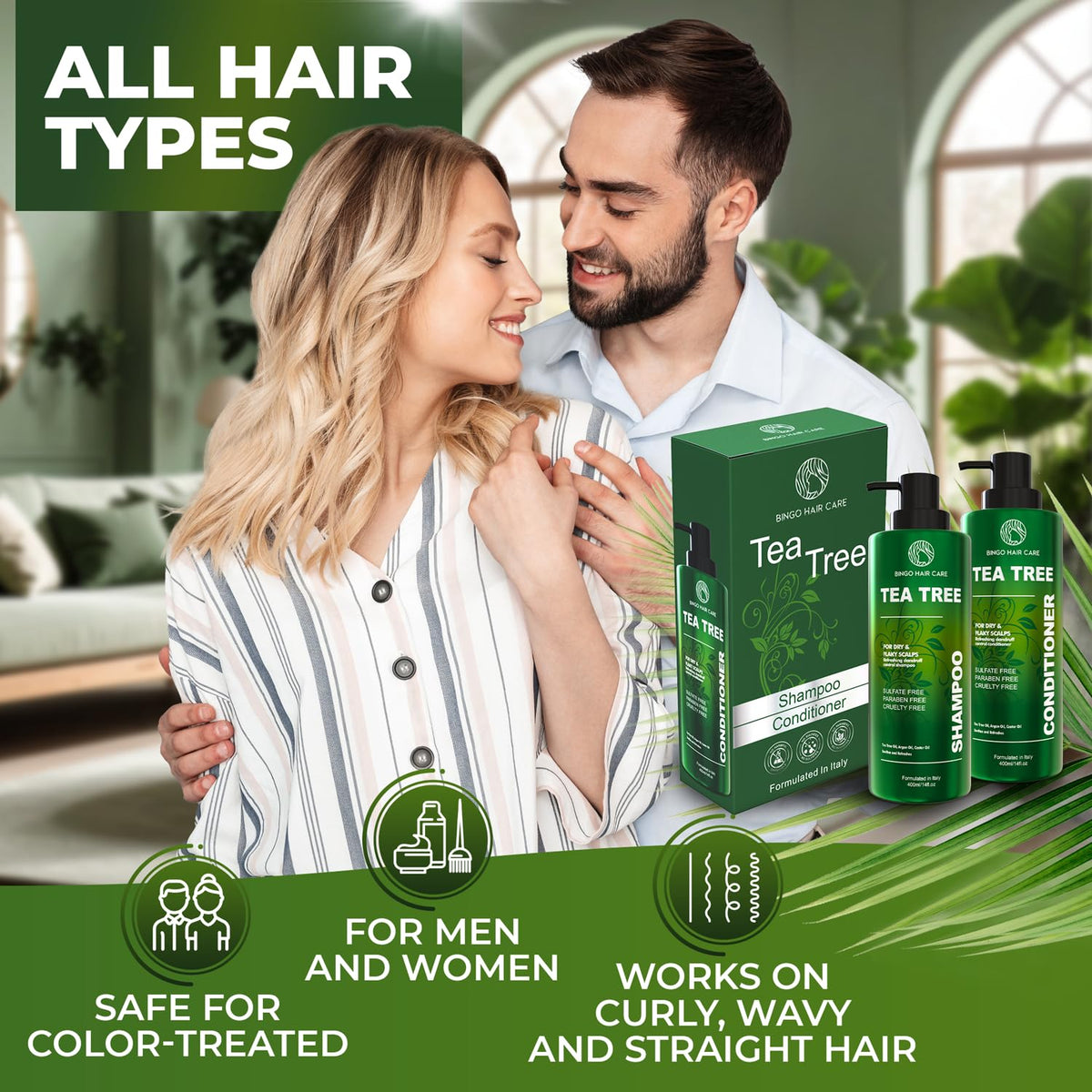 BINGO HAIR CARE sulfate-free formula label emphasizes gentle cleansing.