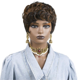 BingSing black mixed brown pixie wig adds natural warmth for versatile looks
