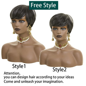 BingSing grey-black mixed wig highlights natural texture and shine.