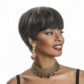 BingSing natural-looking pixie wig provides a flattering angle from every side.