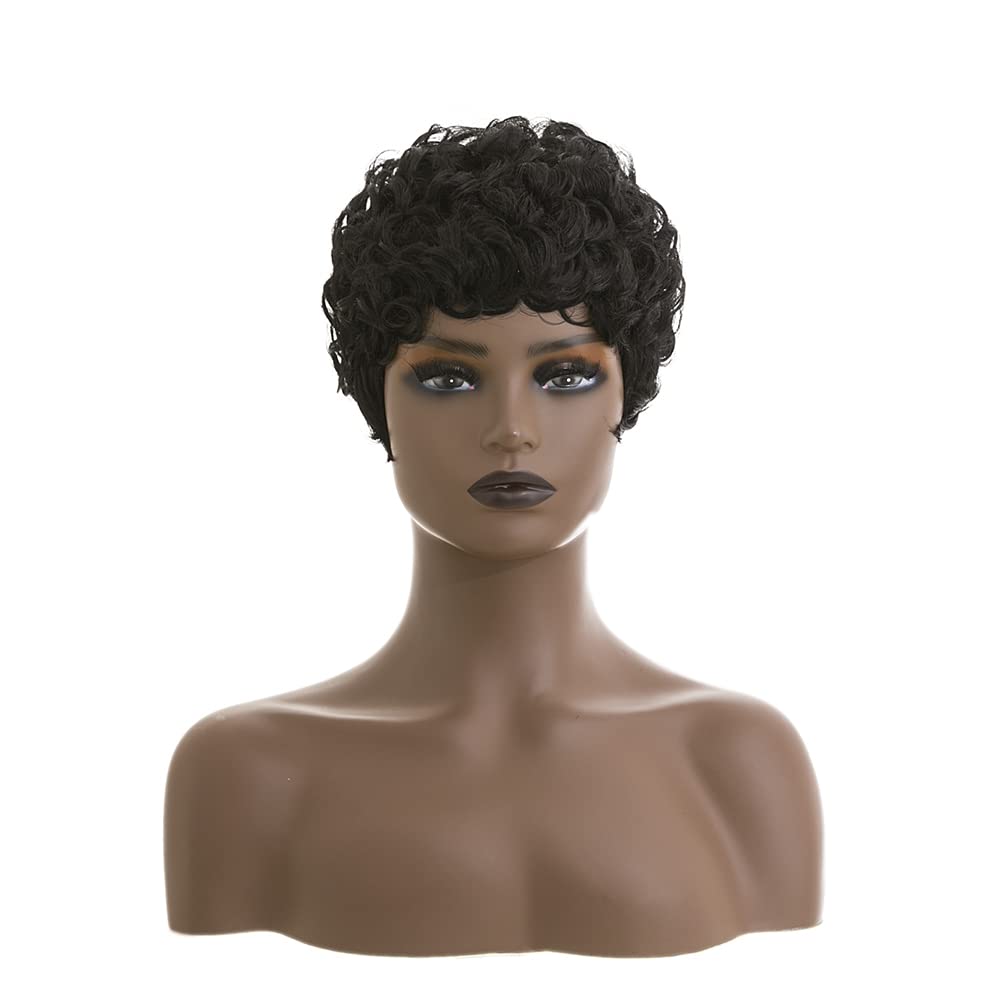 BingSing Pixie Cut Wig close-up shows textured Afro fibers quality