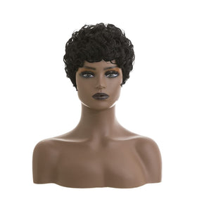 BingSing Pixie Cut Wig close-up shows textured Afro fibers quality