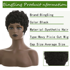 BingSing Pixie Cut Wig free wig cap included for convenience