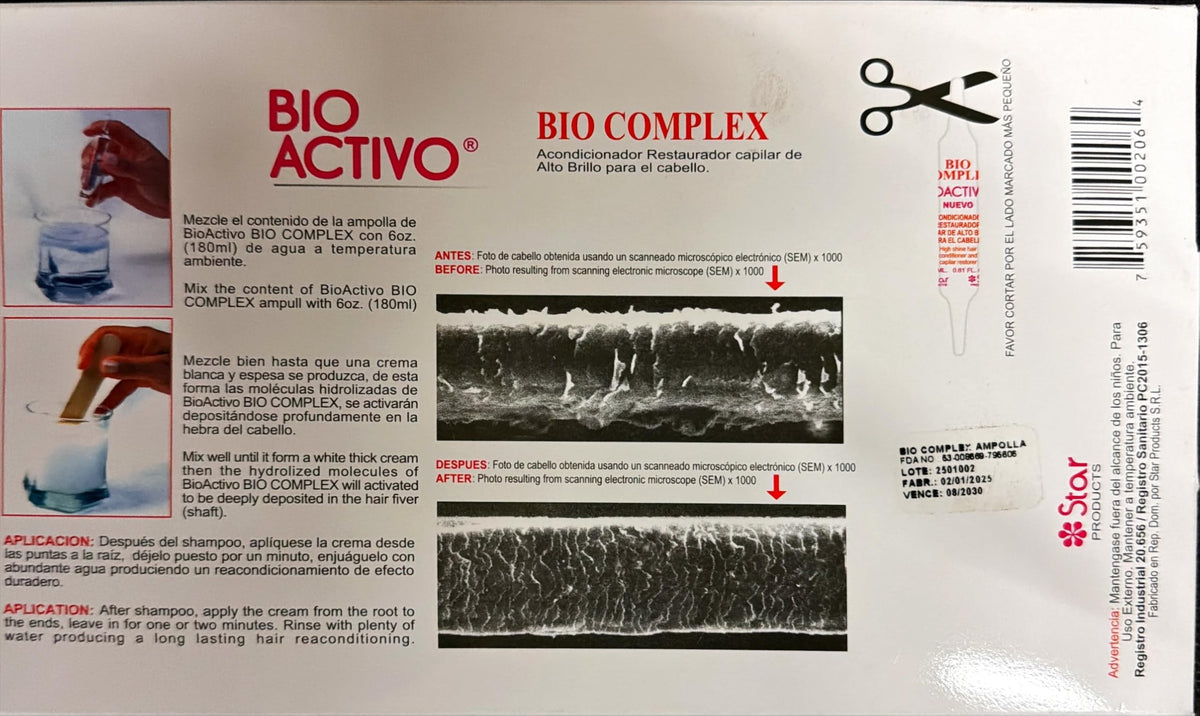 Bio Complex Bioactivo High Shine color-treated hair supports vibrant results.
