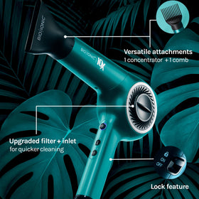 Ion Generating Mineral Complex in Bio Ionic 10X Ultralight Dryer for moisture retention