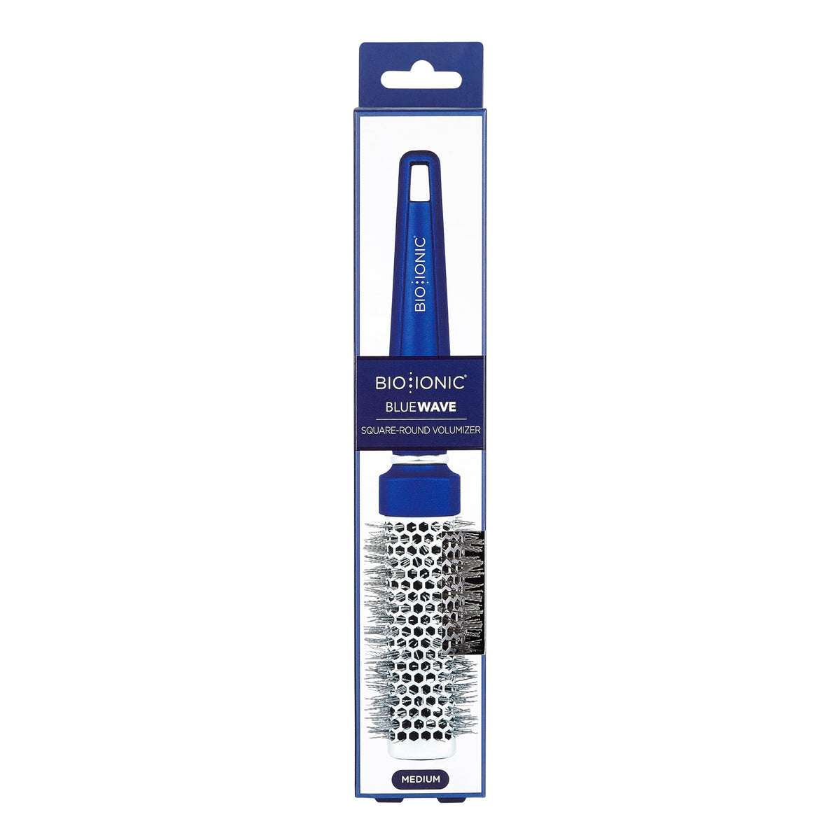 BIO IONIC BlueWave ergonomic soft-touch handle supports comfortable styling sessions.