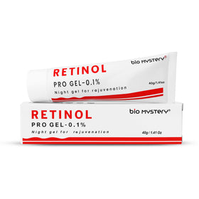 Bio Mystery Retinol Pro Gel 0.1 bottle front view, lightweight hydration.