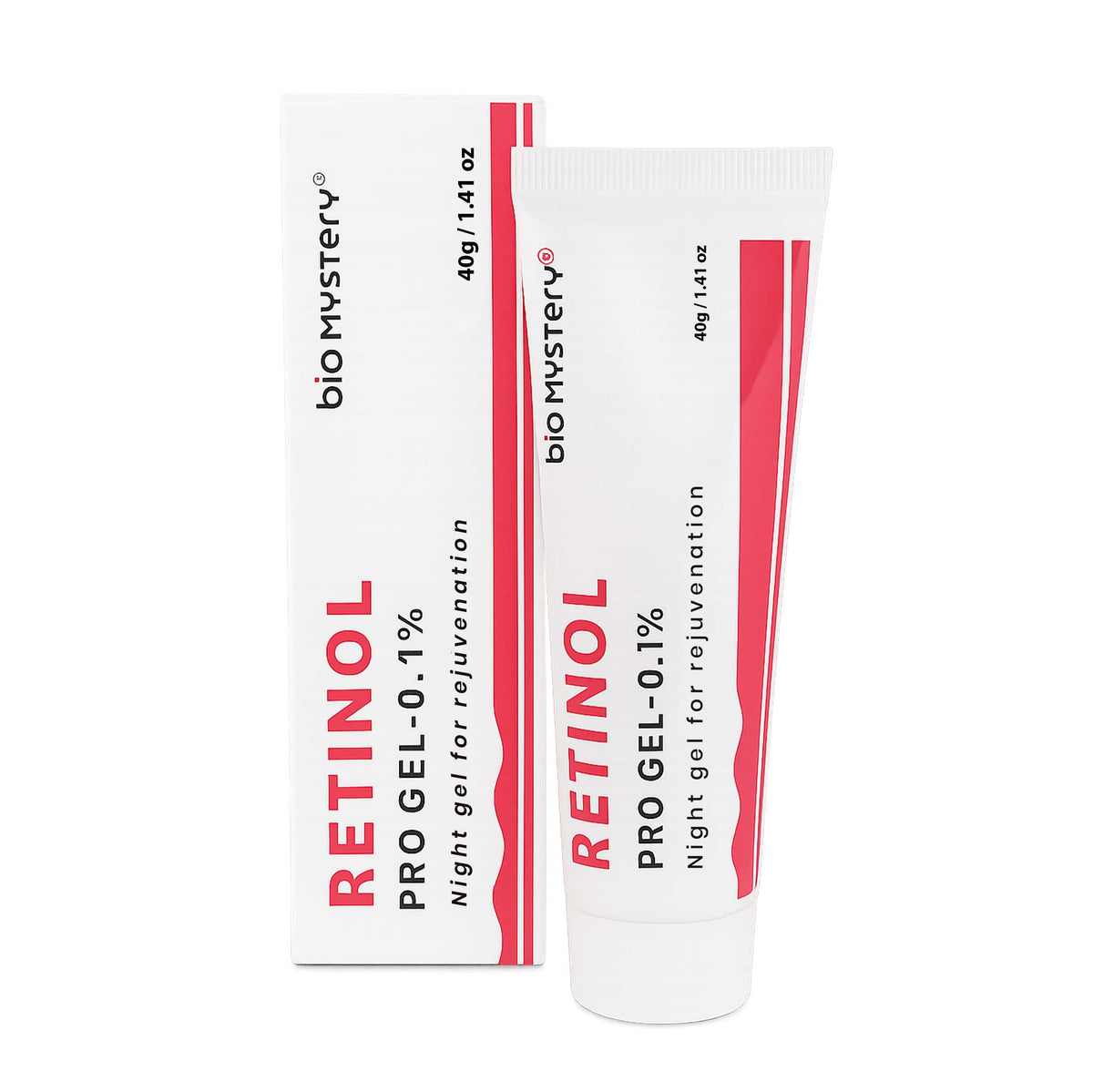 Close-up of Bio Mystery Retinol Pro Gel 0.1 gel texture showing smooth finish.