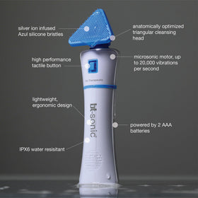 Bio-Therapeutic bt-Sonic hygienic silicone brush promotes clean cleansing with no replacement heads.