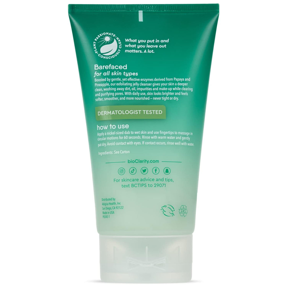 Pore-clearing action depicted for a refreshed, clean feeling after use.