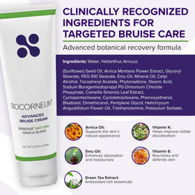 BIOCORNEUM Arnica Vitamin K ingredients close-up highlights botanical skin support.