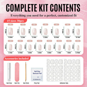 Bioday nail file and prep pad included for precise application