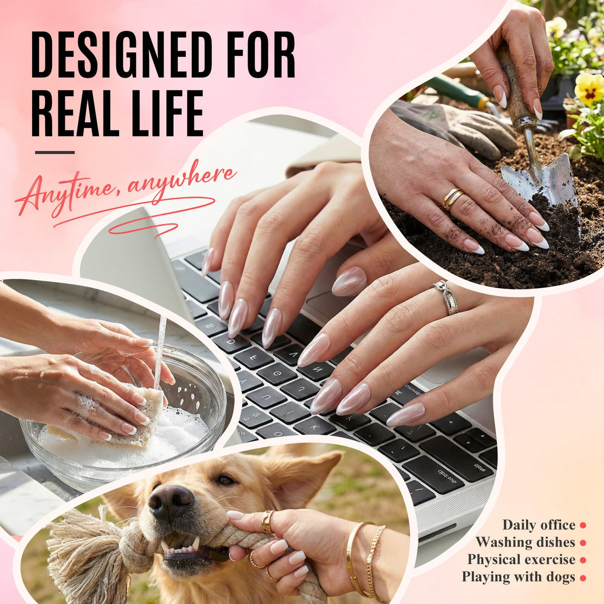 Bioday wedding-day nails showcase elegant, long-lasting accent for events.