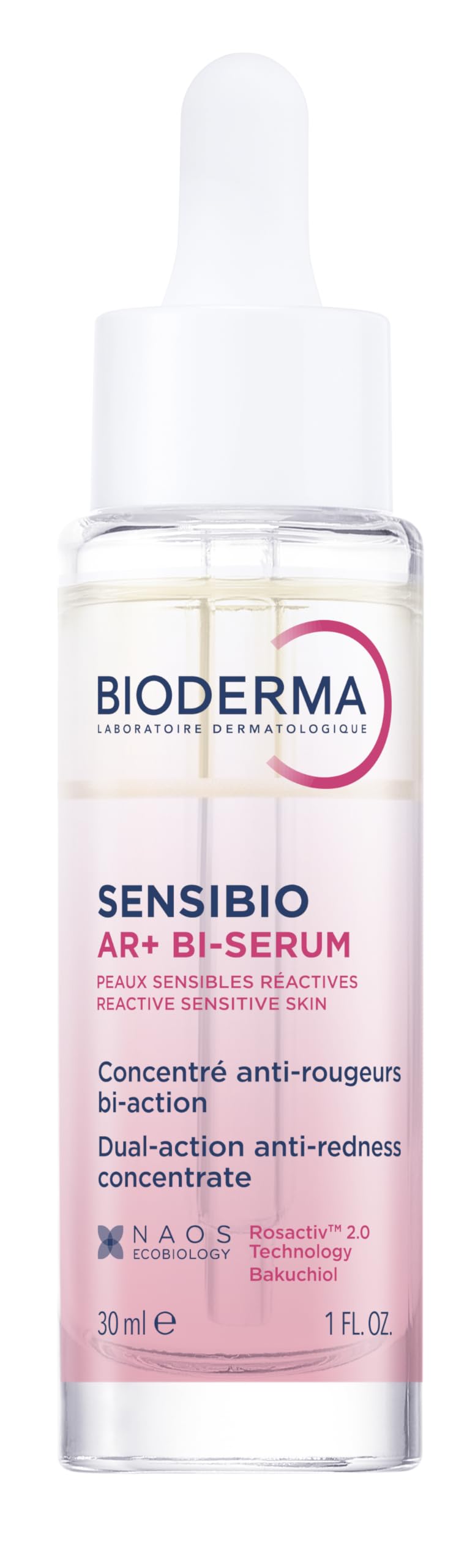 Bioderma SENSIBIO AR+ BI-SERUM front view bottle for redness-reducing care.