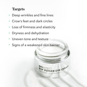 BIOEFFECT EGF Power Eye Cream ingredients close-up featuring Barley EGF.