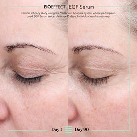 BIOEFFECT EGF Serum hyaluronic acid graphic showcases deep hydration and moisture retention