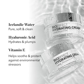 Bioeffect Hydrating Cream Moisturizer barley EGF label highlights plant-based ingredients