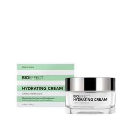 Bioeffect Hydrating Cream Moisturizer bottle shows fragrance-free, lightweight hydration for daily use