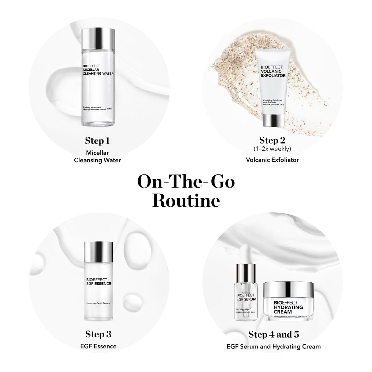 BioEffect On-the-Go essence serum combination in-use shot highlights prep and hydration