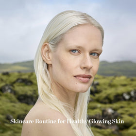 BioEffect On-the-Go skin close-up shows dewy texture and glow