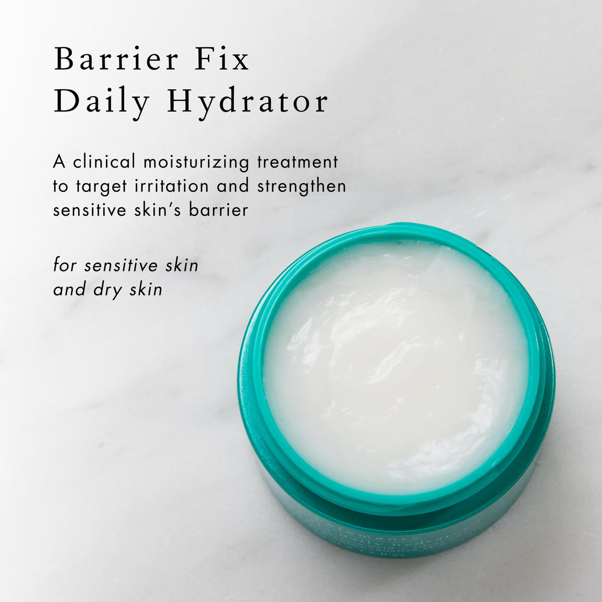 Close-up of Barrier Fix texture highlighting hydrating cream for barrier support