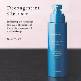 Adaptogenic herbs visible in Bioelements Decongestant Cleanser ingredients.