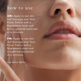 Bioelements Moisture Positive Cleanser in routine image for morning and night