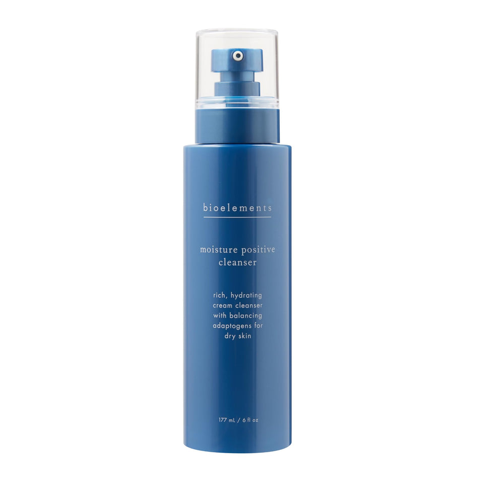 Bioelements Moisture Positive Cleanser bottle showing rich hydration for dry skin