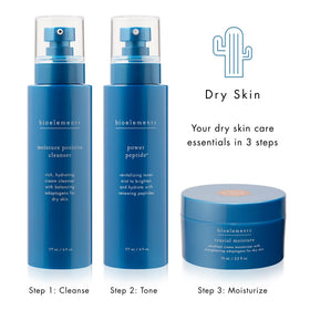 Bioelements Moisture Positive Cleanser packaging on display emphasizing sustainability