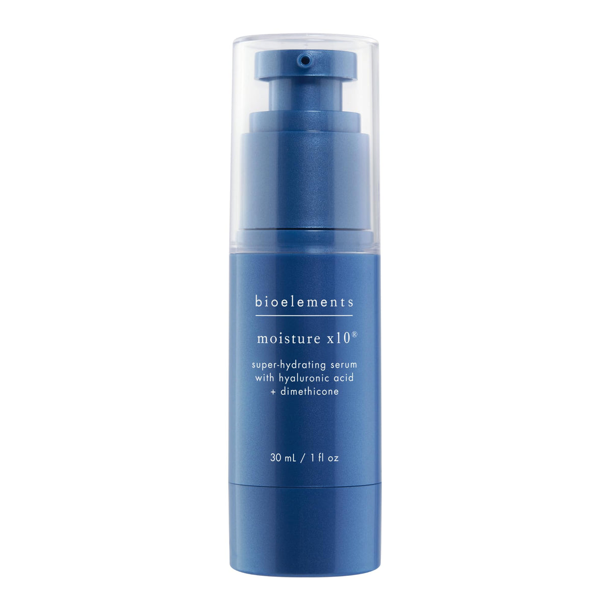 Bioelements Moisture x10 serum bottle closeup for deep hydration